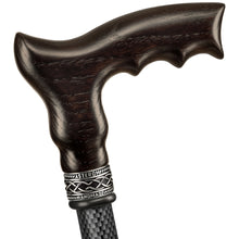 Carbon Adjustable Cane with Ergonomic Wooden Handle