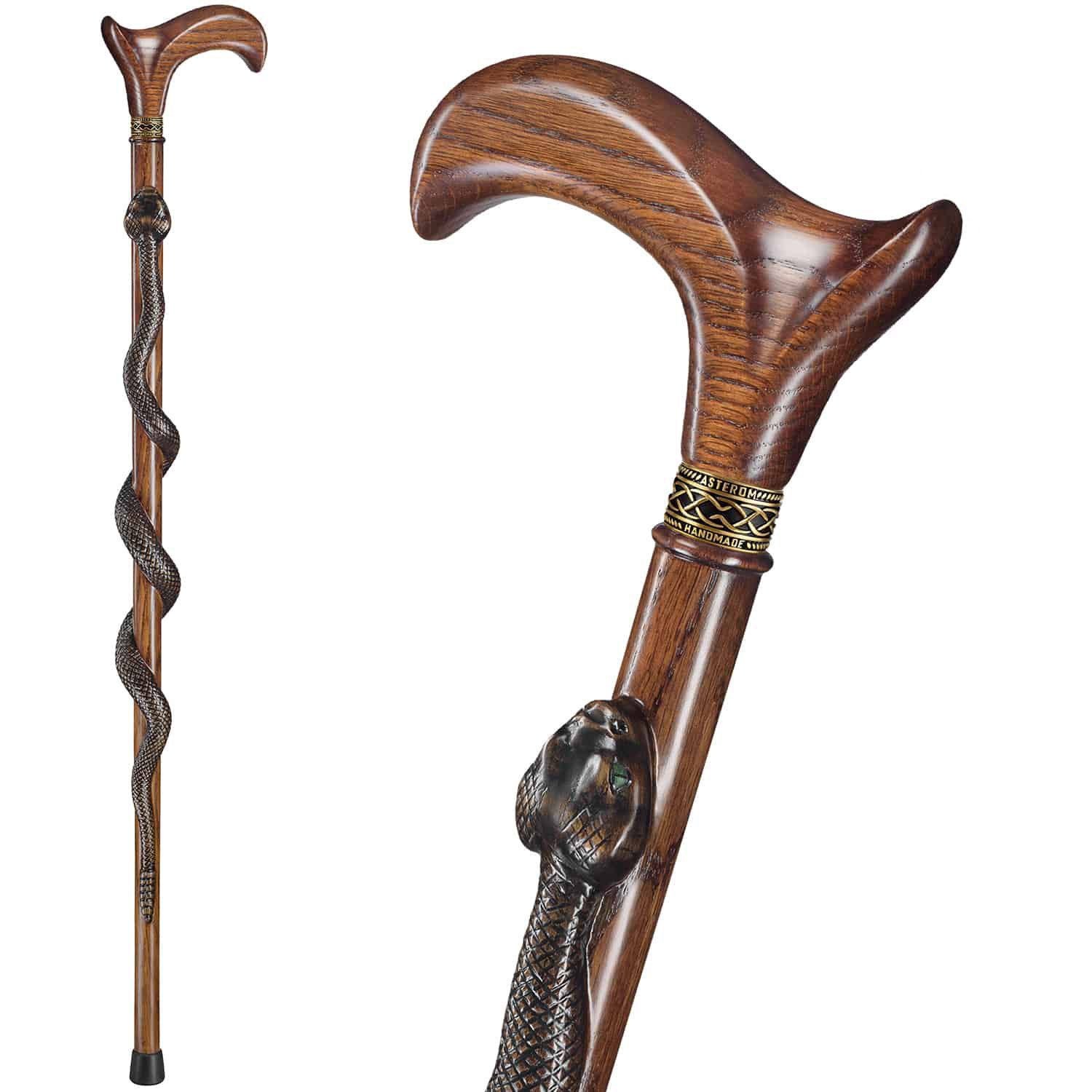 Snake Cane - Black Mamba Design - Custom Length and Color