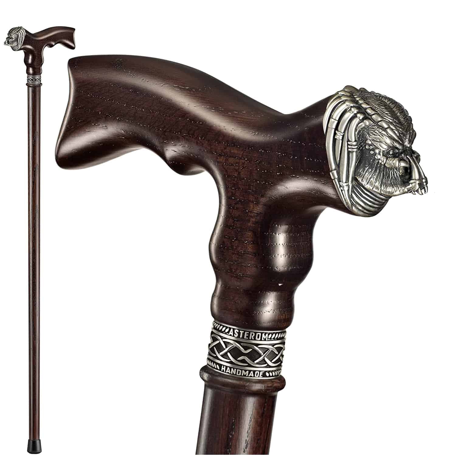 Predator #560443 - Unique Wooden Walking Cane, Natural Oak