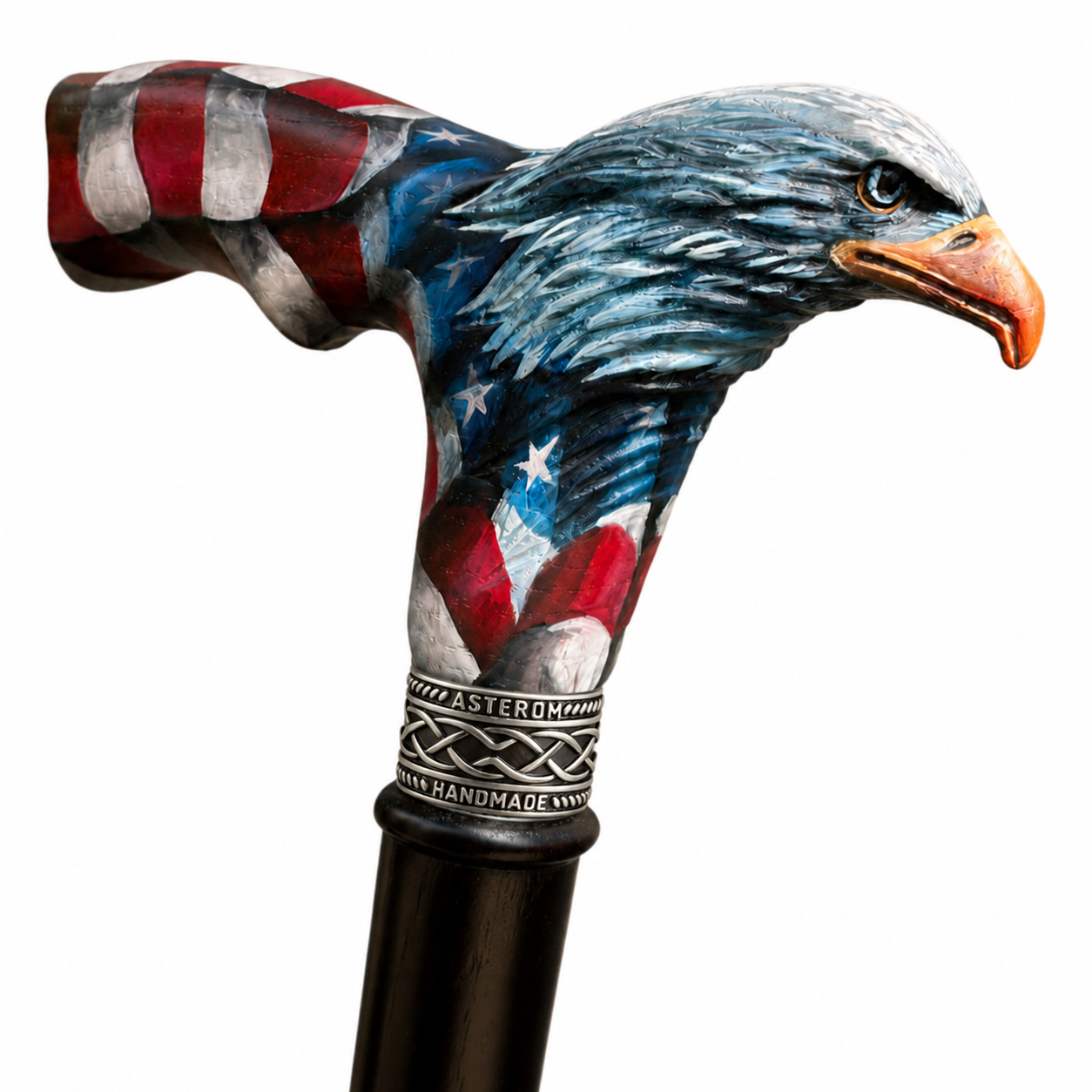 Hand-Painted American Eagle Flag Design - Custom Length