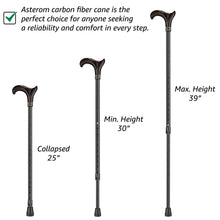 Carbon Adjustable Cane with Derby Wooden Handle