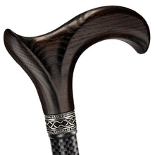 Carbon Adjustable Cane with Derby Wooden Handle