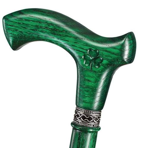 Irish Walking Cane for Men - Shamrock- Green Cane