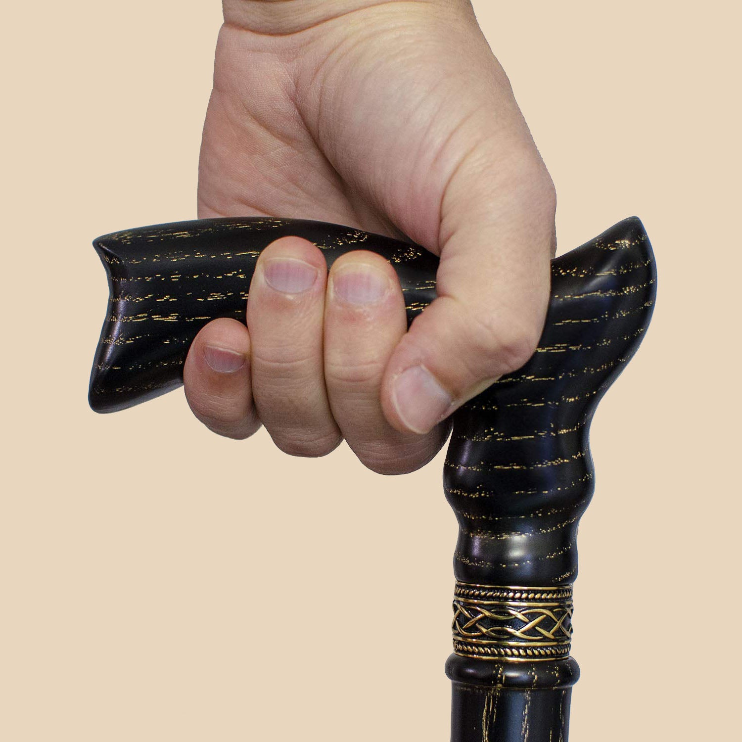 Black & Gold Cane Custom Length and Color