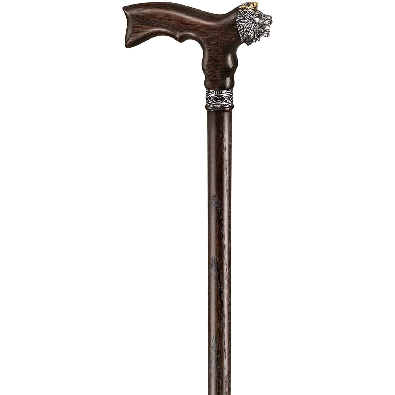 Lion King Walking Cane for Men, Wooden Cane