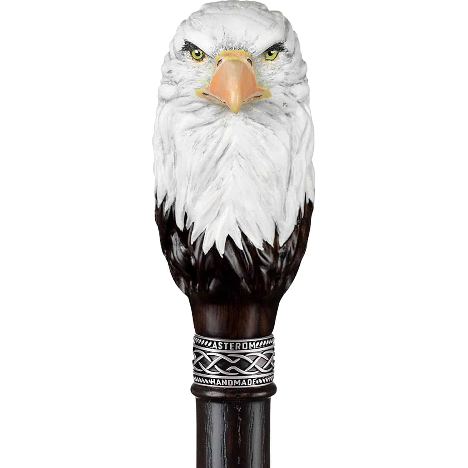 Hand-Painted Bald Eagle Knob Cane- Custom Length