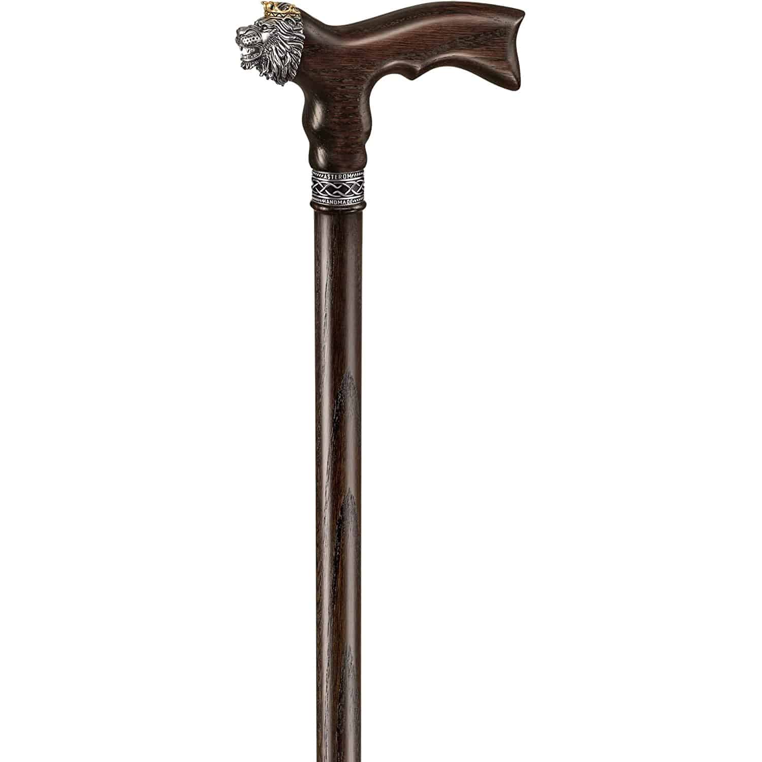 Lion King Walking Cane for Men, Wooden Cane