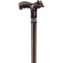 Wolf Garmr Carved Wooden Walking Cane - Custom Length and Color