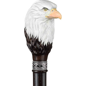 Hand-Painted Bald Eagle Knob Cane- Custom Length