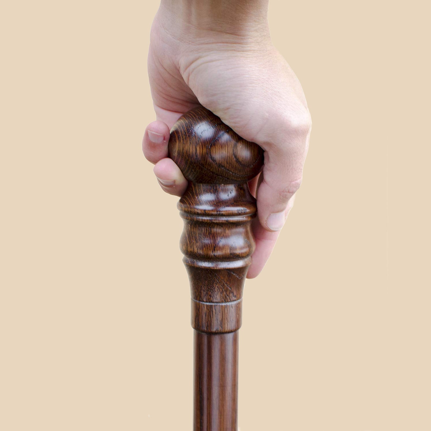 Carved Knob Cane Sturdy Walking Stick