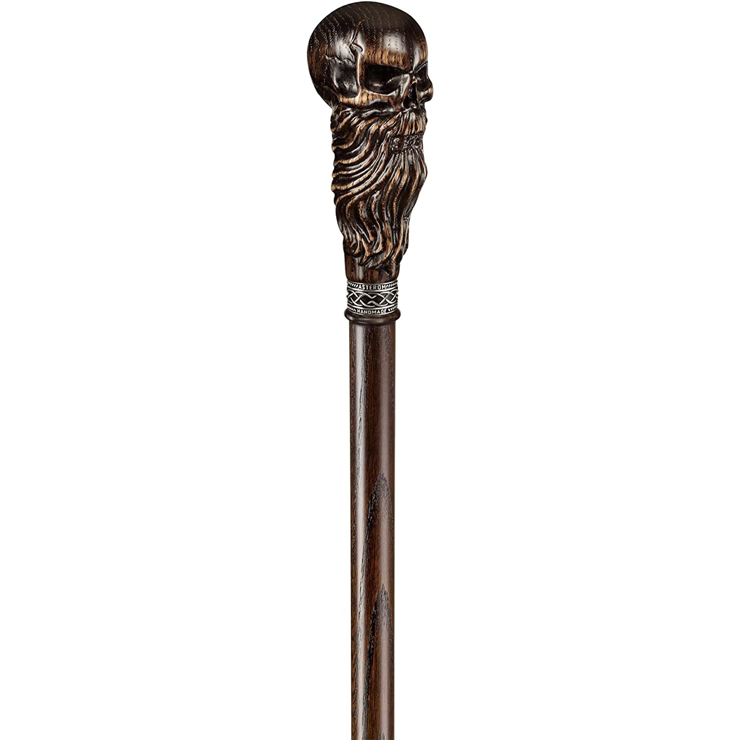 Bearded Skull Walking Cane Sturdy Carved Canes Sticks