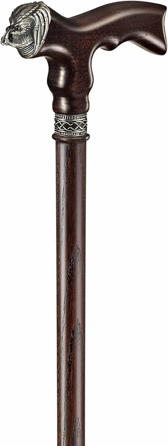 Predator #560443 - Unique Wooden Walking Cane, Natural Oak
