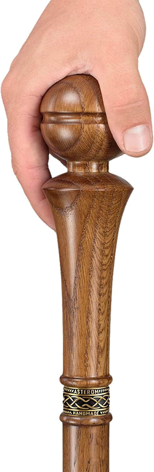 Fancy Knob Walking Stick Sturdy Wooden Cane - Custom Length & Color