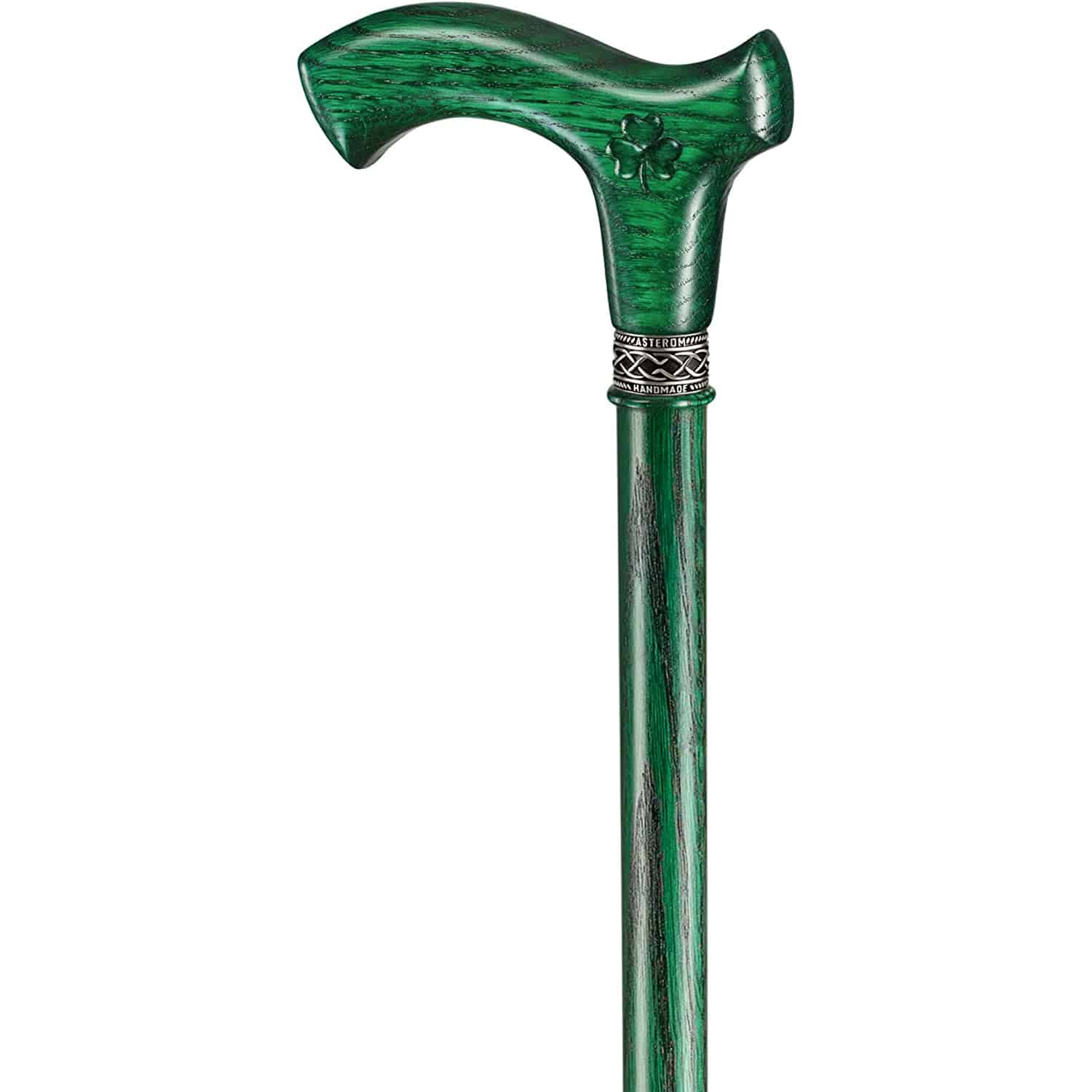 Irish Walking Cane for Men - Shamrock- Green Cane