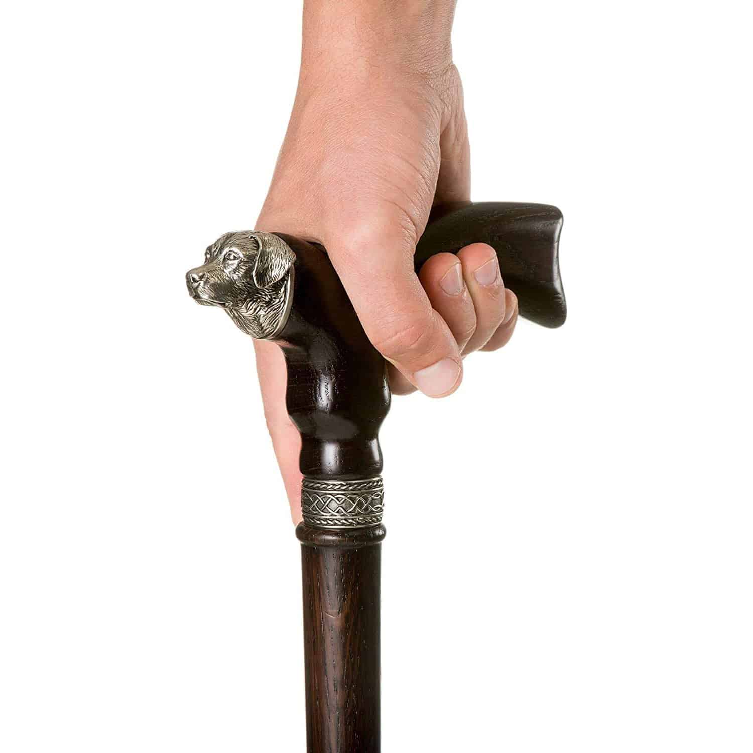 Stylish Walking Cane - Labrador Design - Hand Carved Wooden Walking Stick