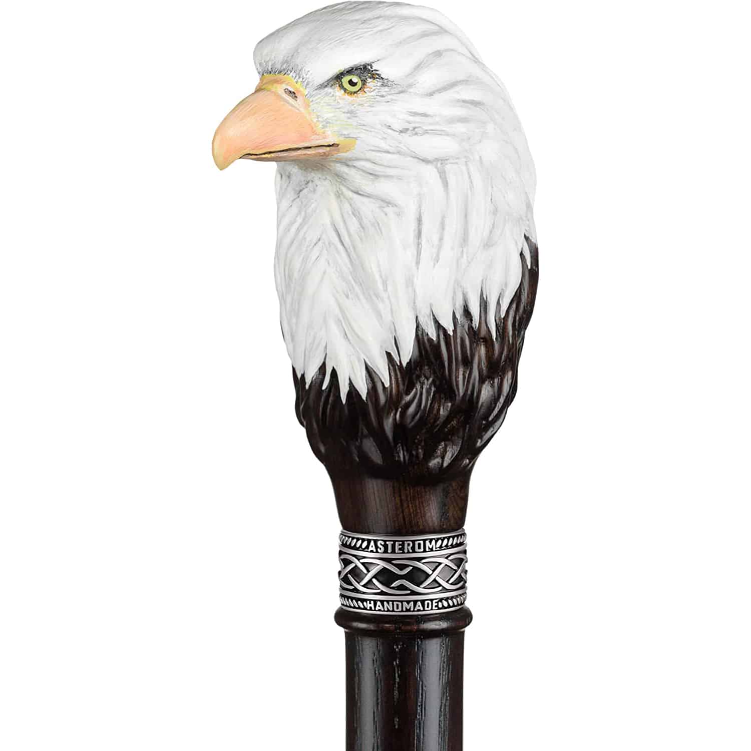 Hand-Painted Bald Eagle Knob Cane- Custom Length