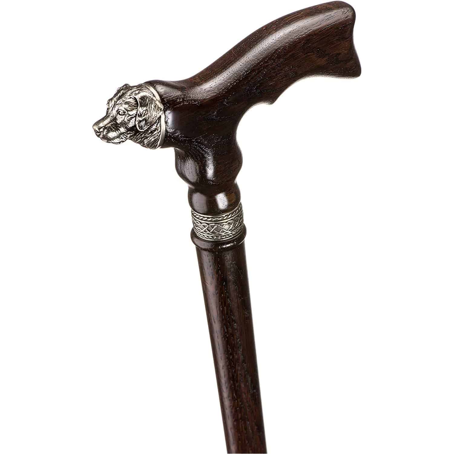 Stylish Walking Cane - Labrador Design - Hand Carved Wooden Walking Stick