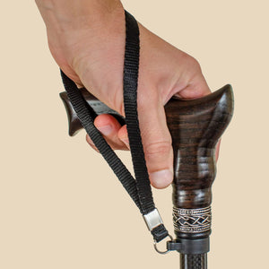 Cool Carbon Adjustable Cane with Ergonomic Wooden Handle