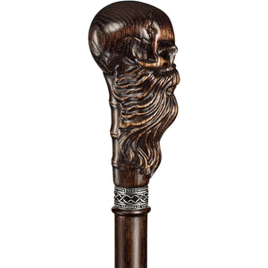 Bearded Skull Walking Cane Sturdy Fully Carved Canes Sticks