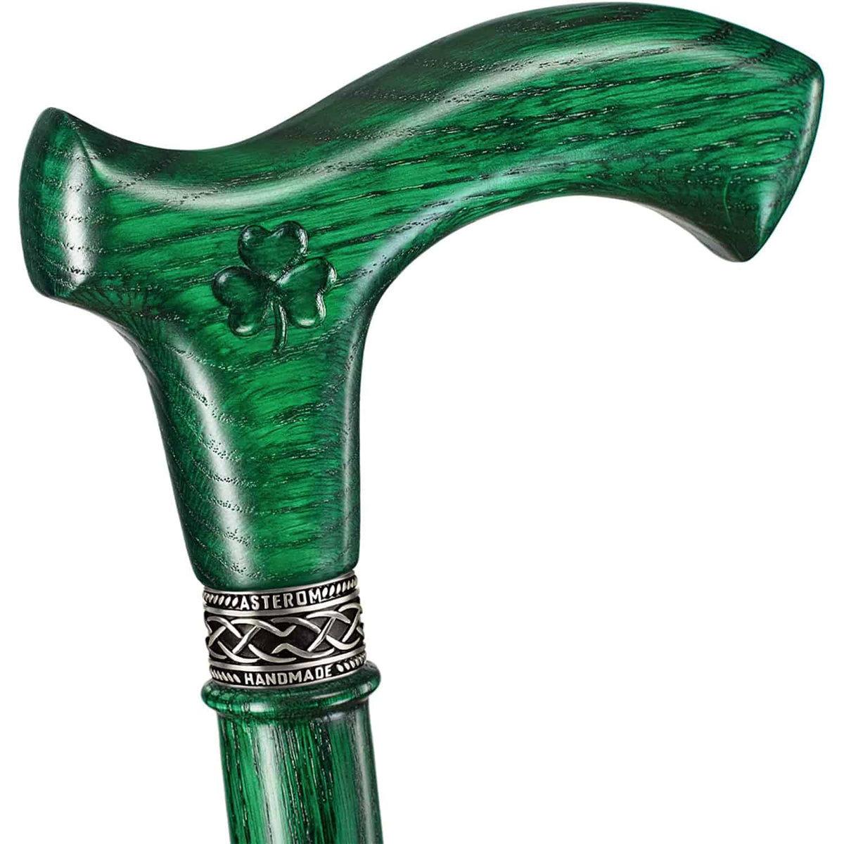 Irish Walking Cane for Men - Shamrock- Green Cane