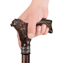 Bear Carved Wood Walking Cane - Custom Length and Color