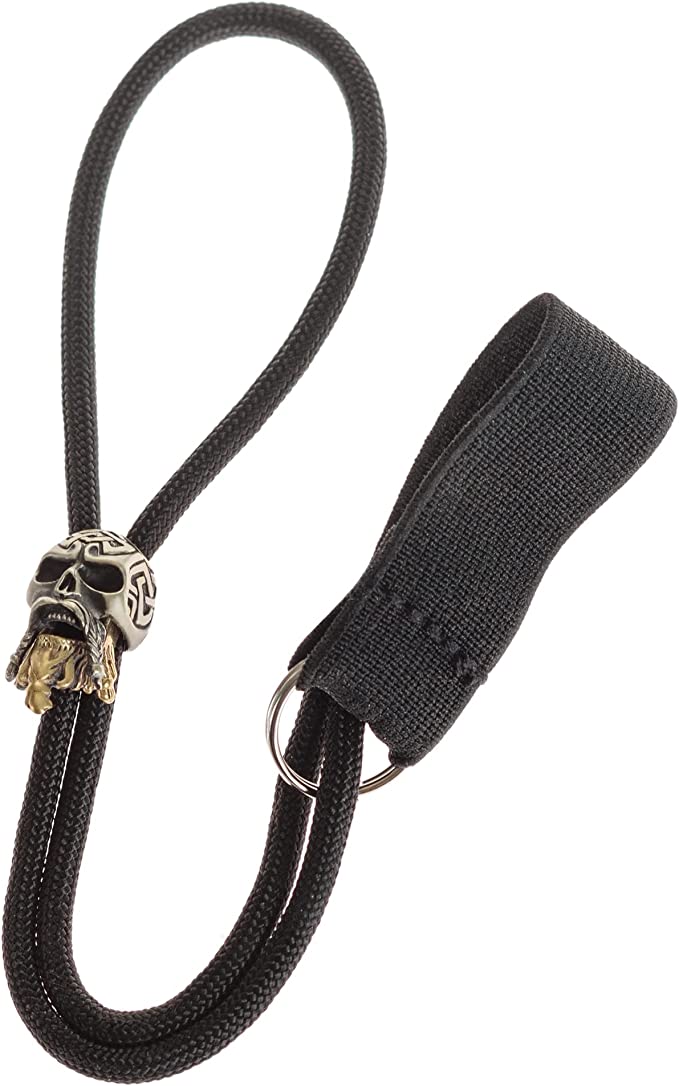 Custom Wrist Strap with Celtic Skull Bead for Canes and Walking Sticks