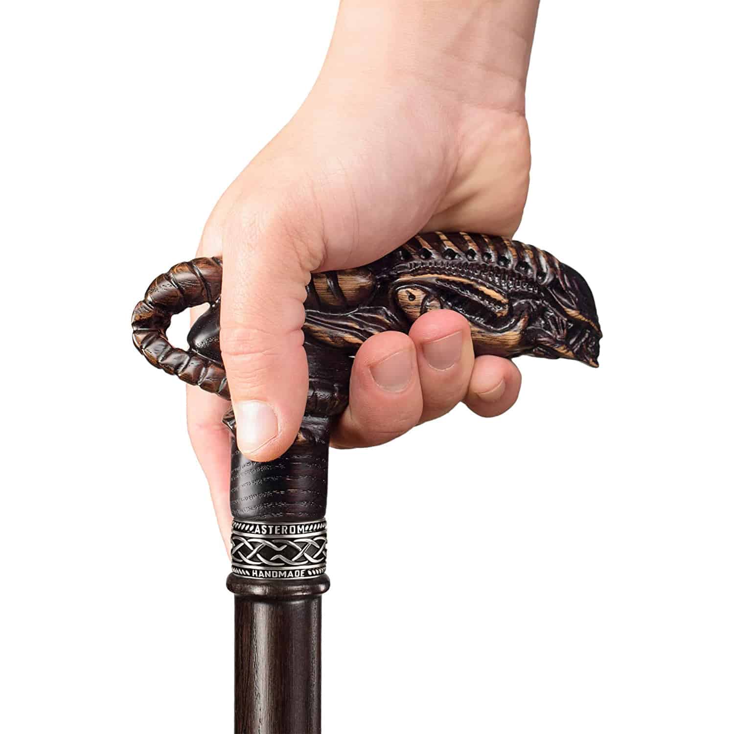 Alien - Hand Carved Xenomorph Walking Cane, Custom Length