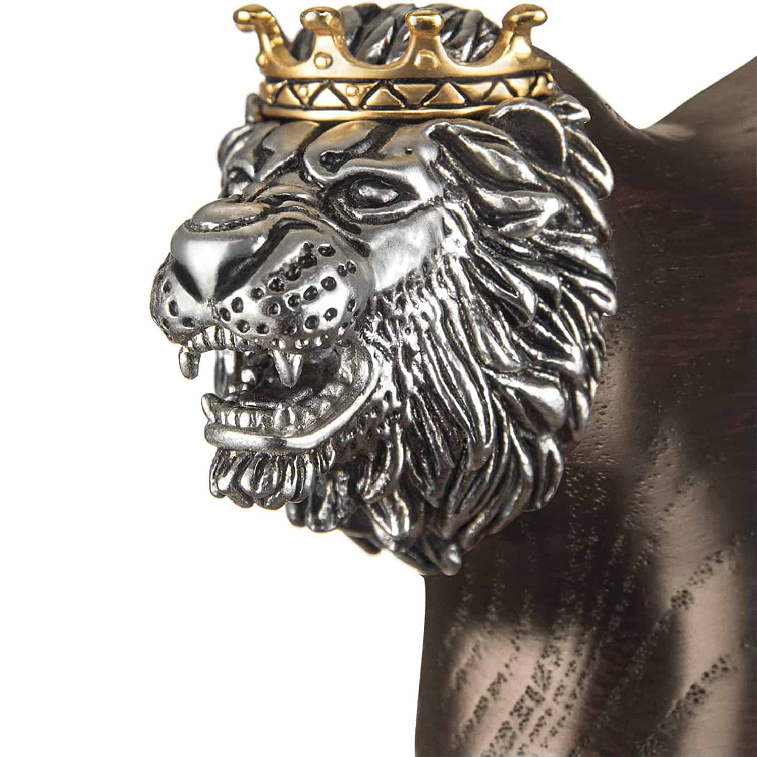 Lion King Walking Cane for Men, Wooden Cane