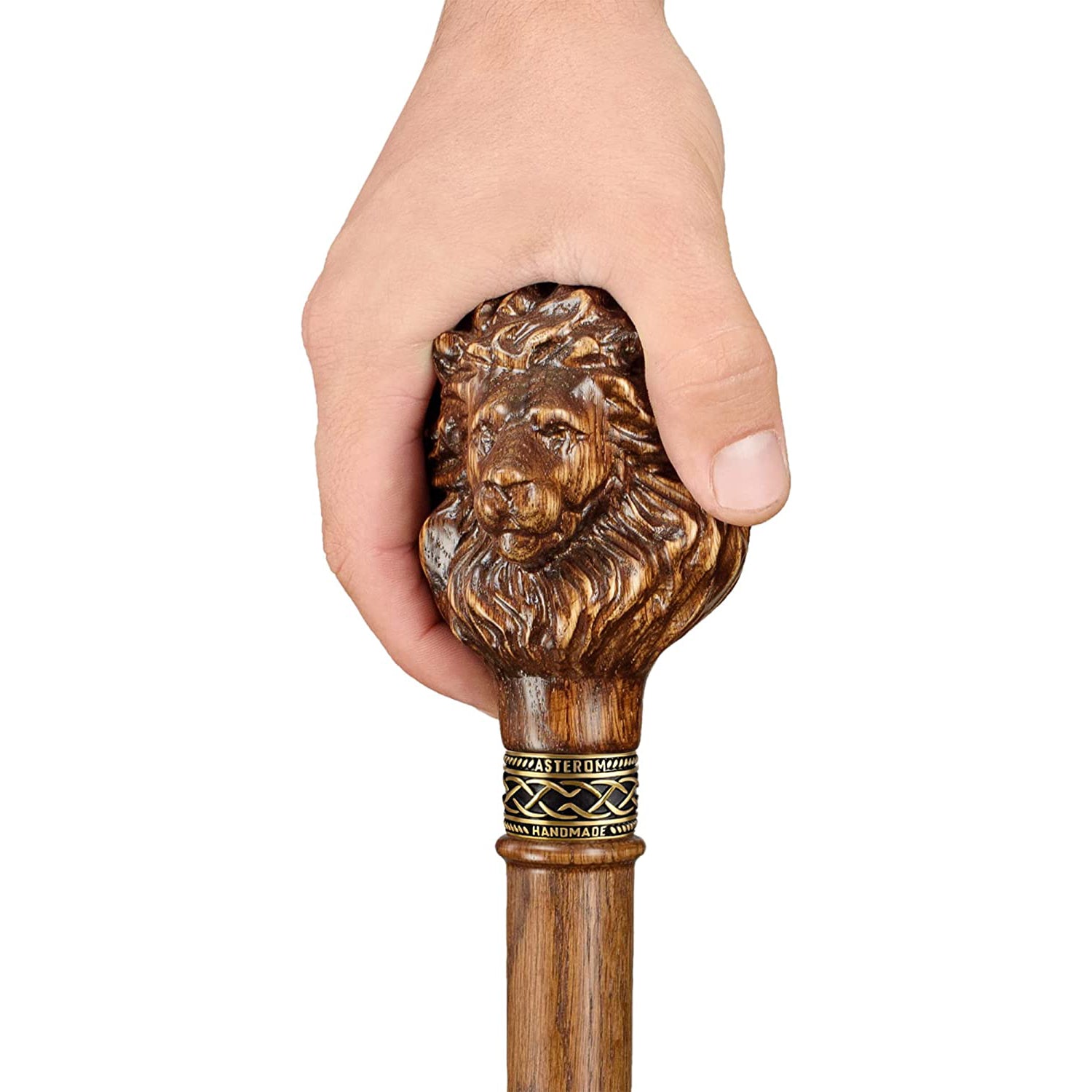 Carved Lion Walking Cane Sturdy Fully Carved Canes Sticks