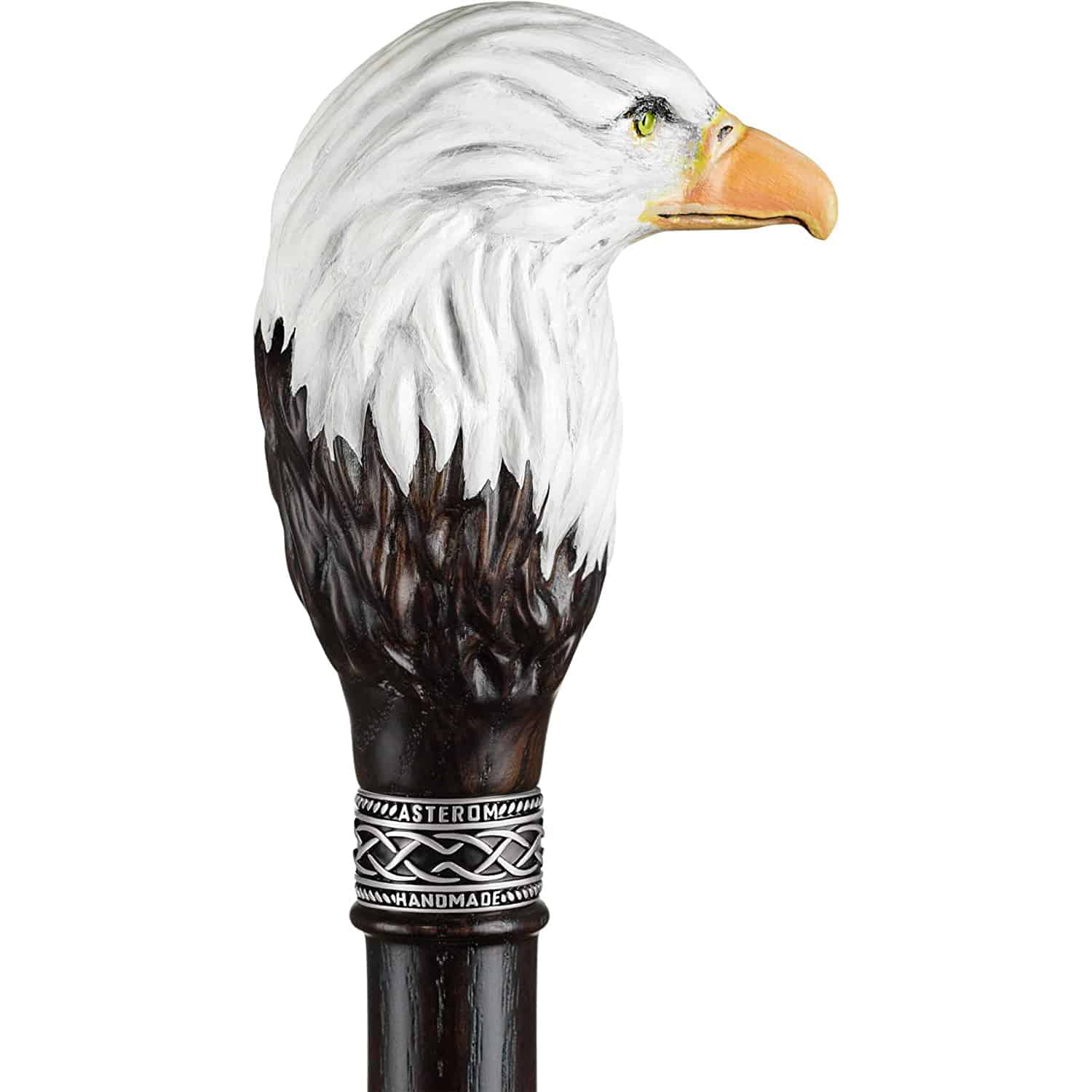 Hand-Painted Bald Eagle Knob Cane- Custom Length