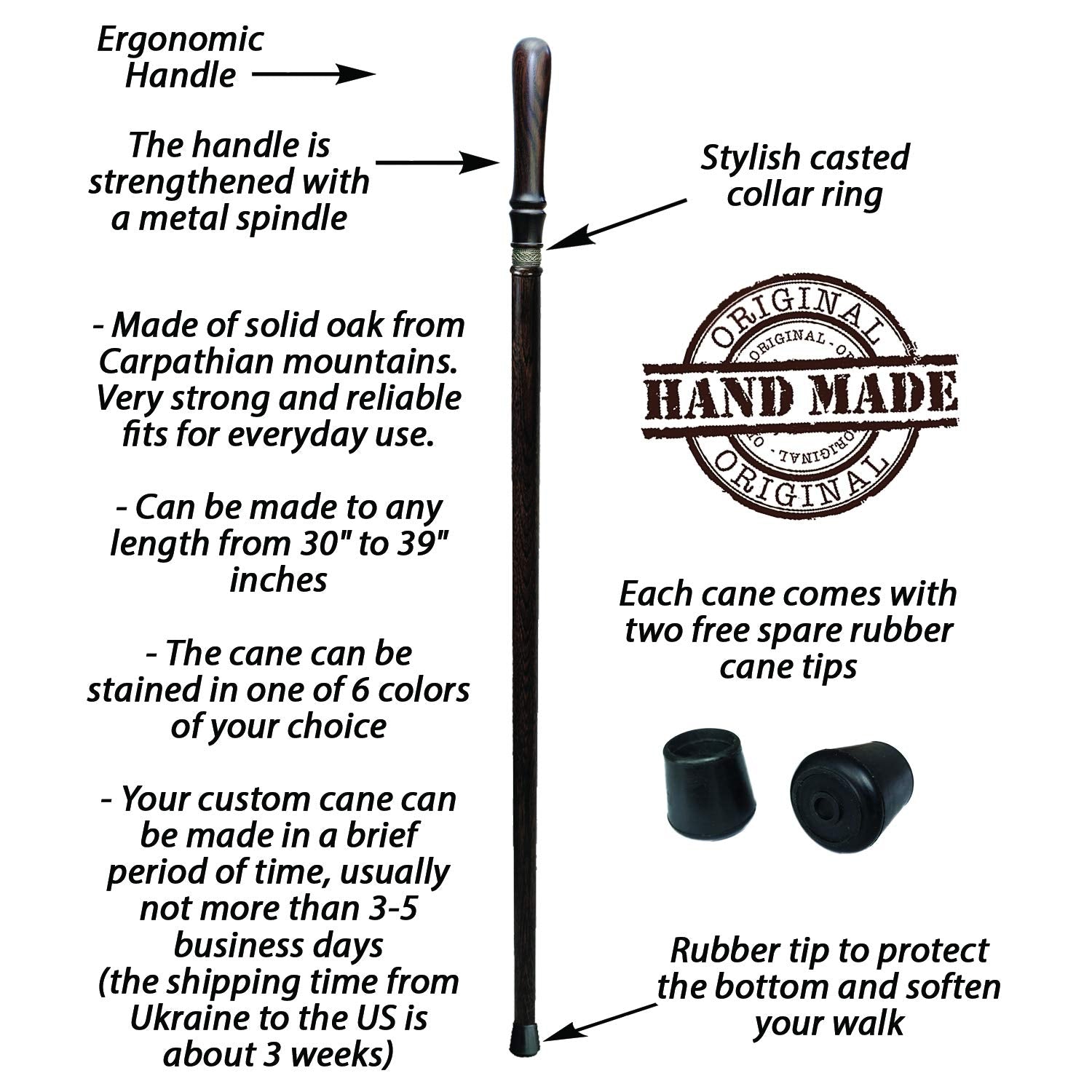 Walking Stick - Custom Length and Color