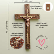Unique Crucifix Wall Cross, Wooden Home Decor
