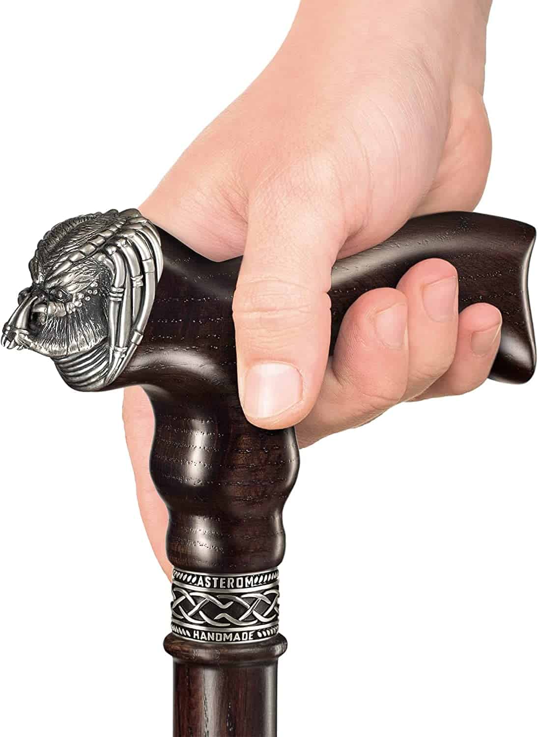 Predator #560443 - Unique Wooden Walking Cane, Natural Oak