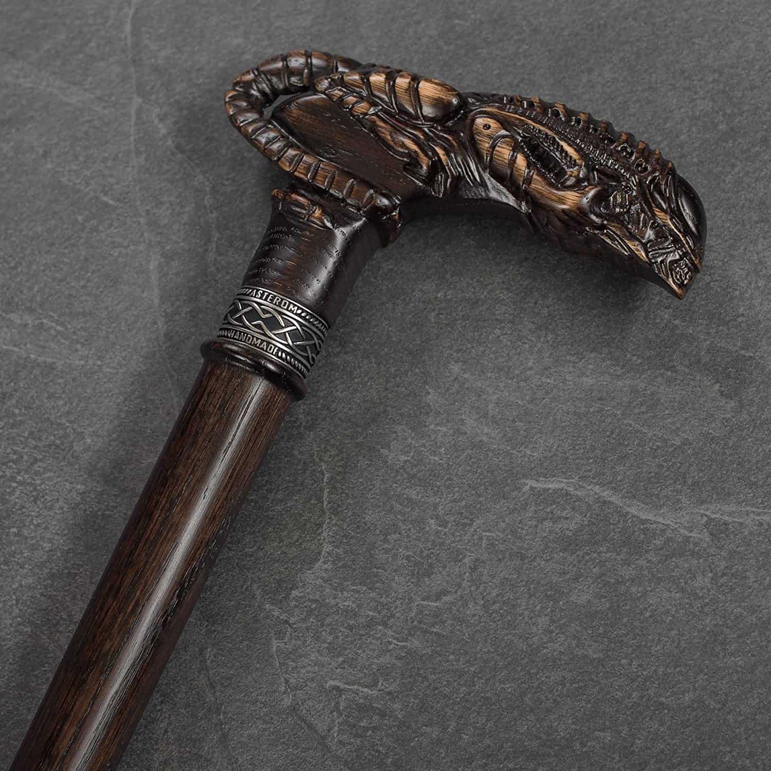 Alien - Hand Carved Xenomorph Walking Cane, Custom Length
