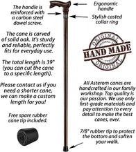 Extra Long 39" Classic Walking Cane for Men and Women