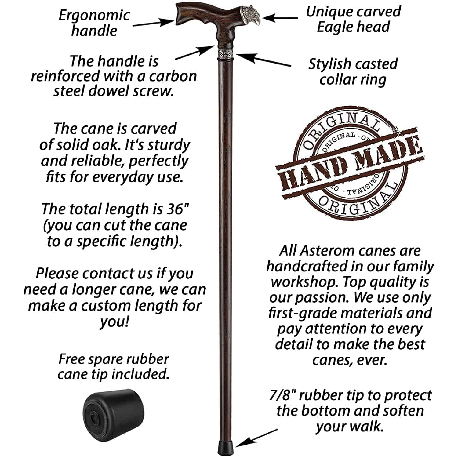 Fancy Eagle Cane - Wood Canes and Walking Sticks