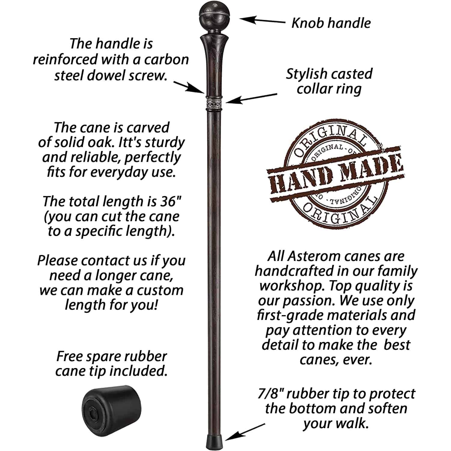 Planet Destroyer Knob Walking Stick, Unique Design