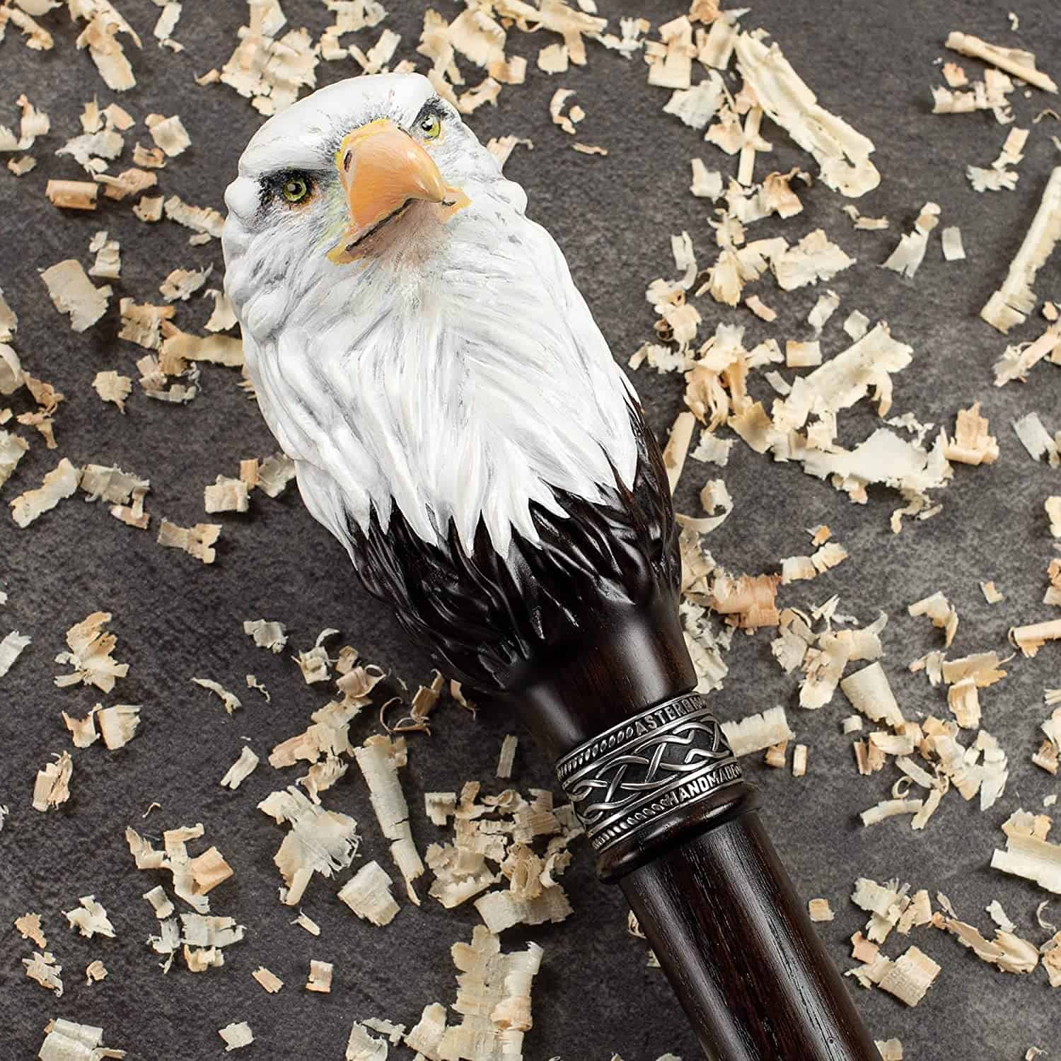 Hand-Painted Bald Eagle Knob Cane- Custom Length