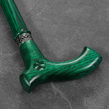 Irish Walking Cane for Men - Shamrock- Green Cane
