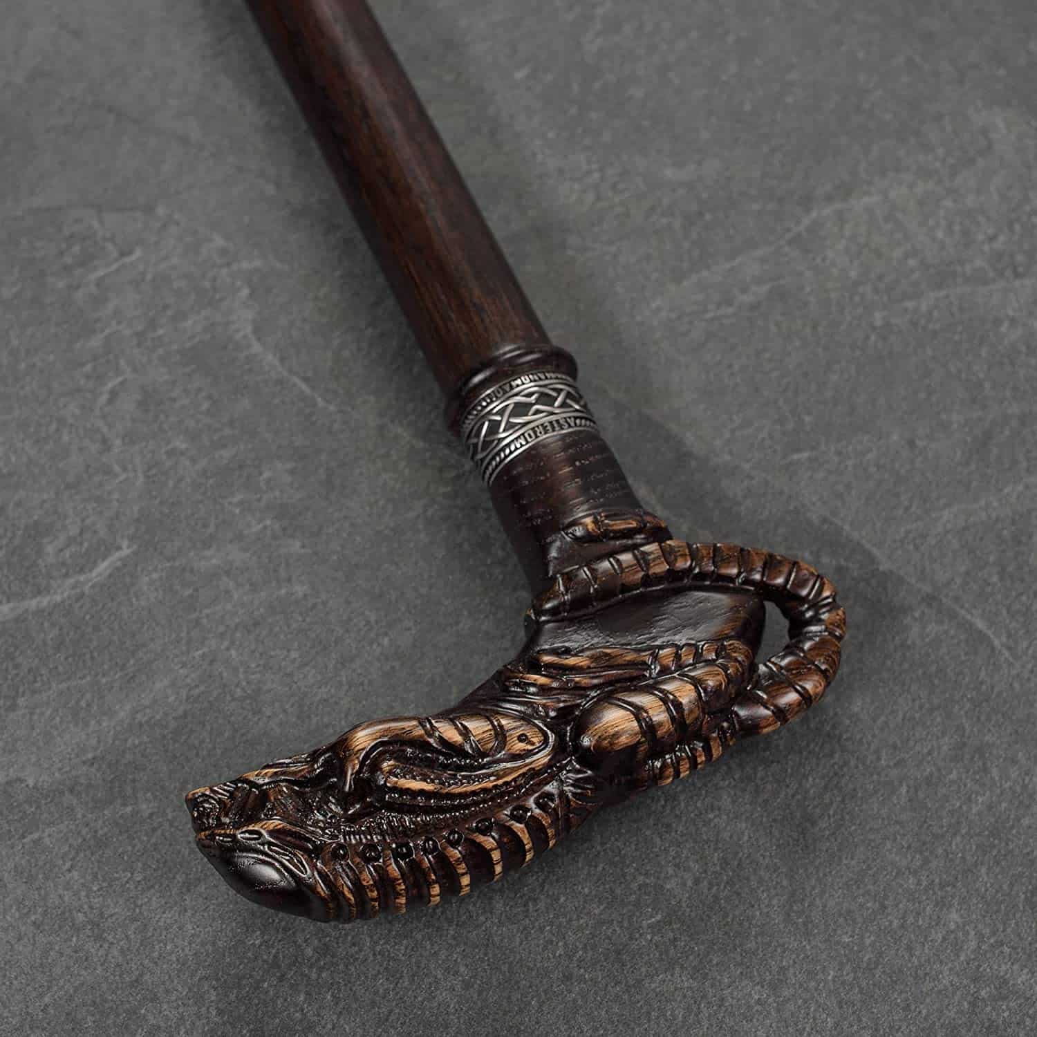 Alien - Hand Carved Xenomorph Walking Cane, Custom Length