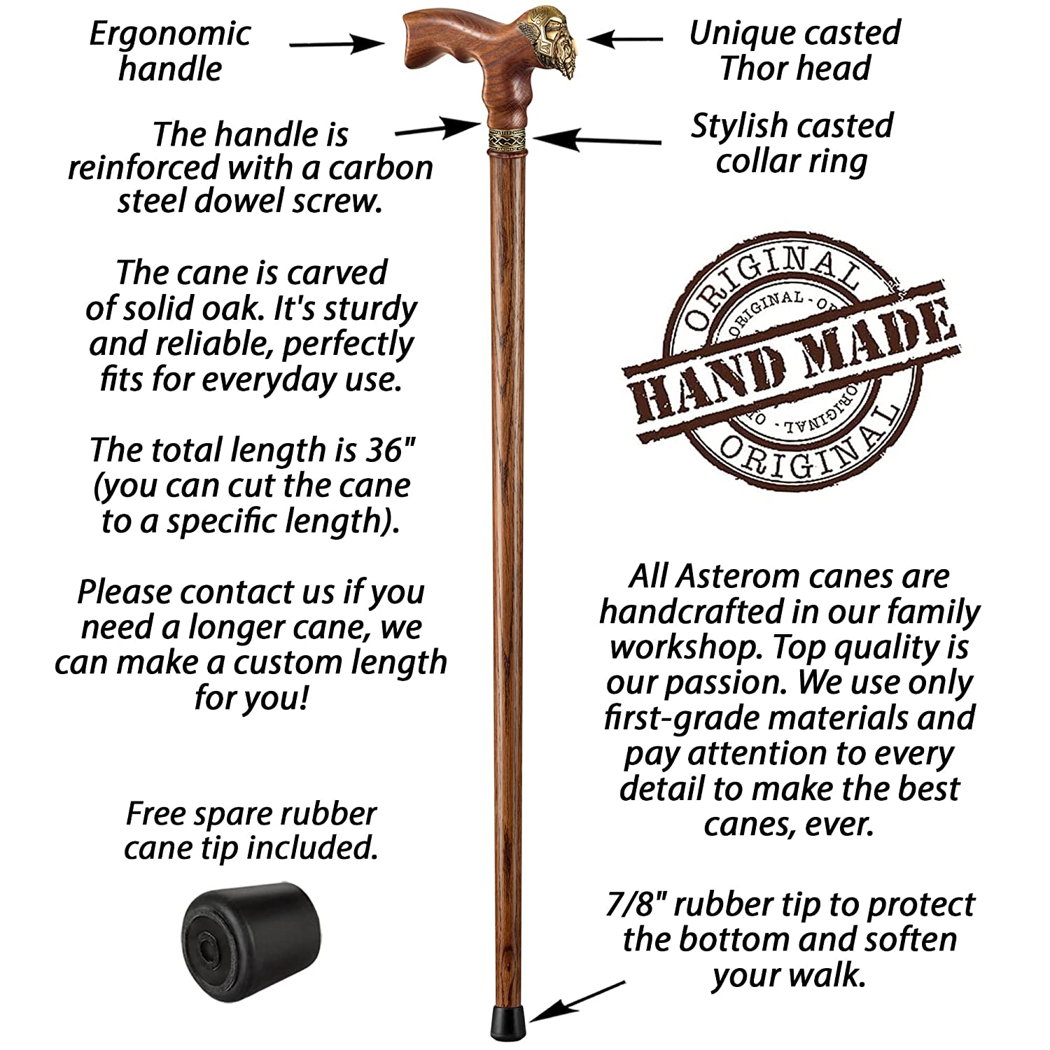 Thor Viking - Fashionable Walking Cane for Men