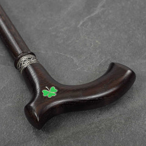 Irish Walking Cane for Men - Shamrock- Ergonomic Wooden Cane