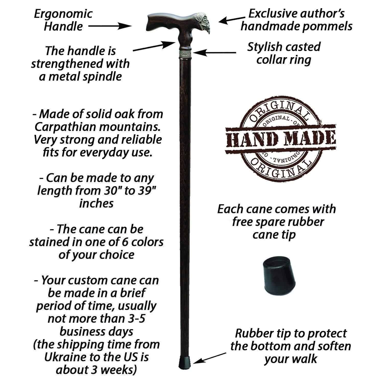 Thor Viking Cane - Custom Length and Color