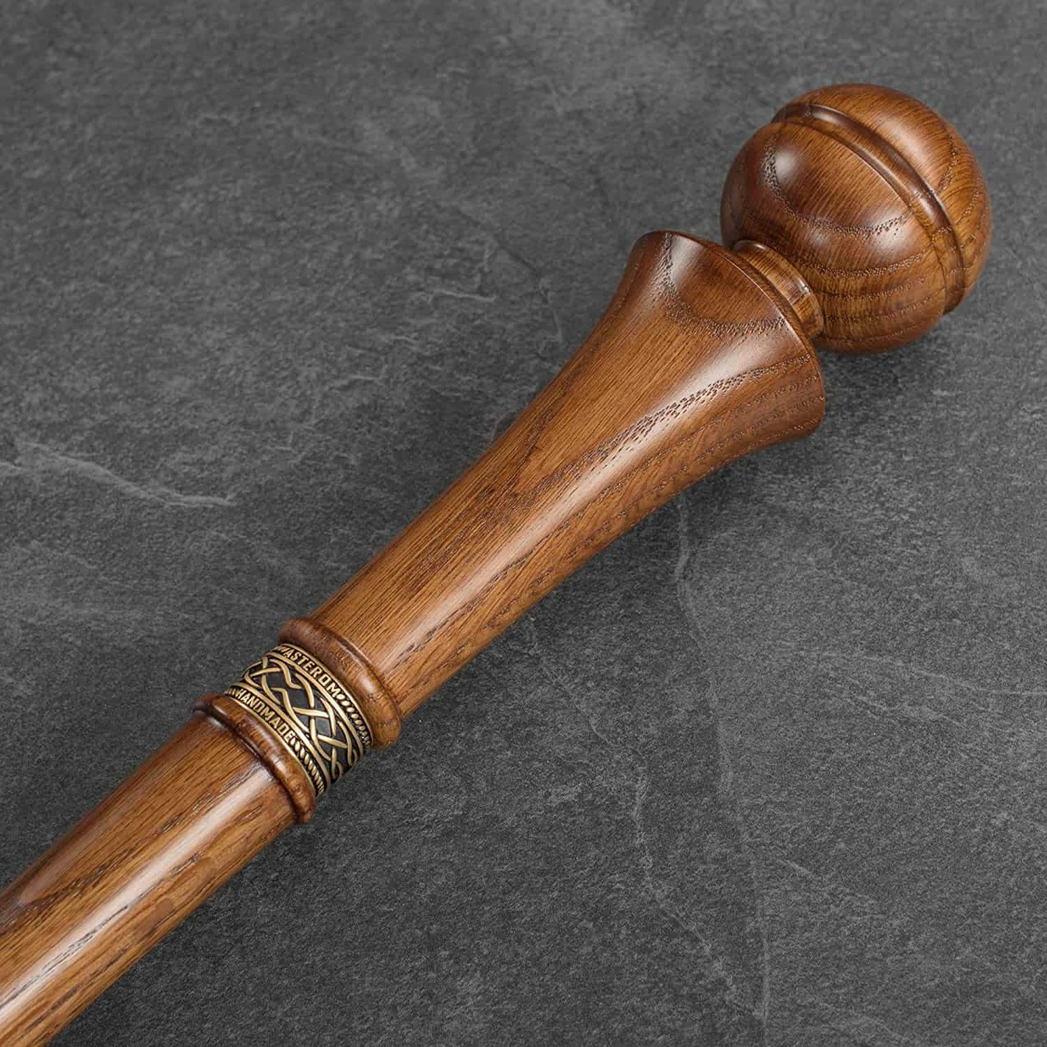 Fancy Knob Walking Stick Sturdy Wooden Cane - Custom Length & Color