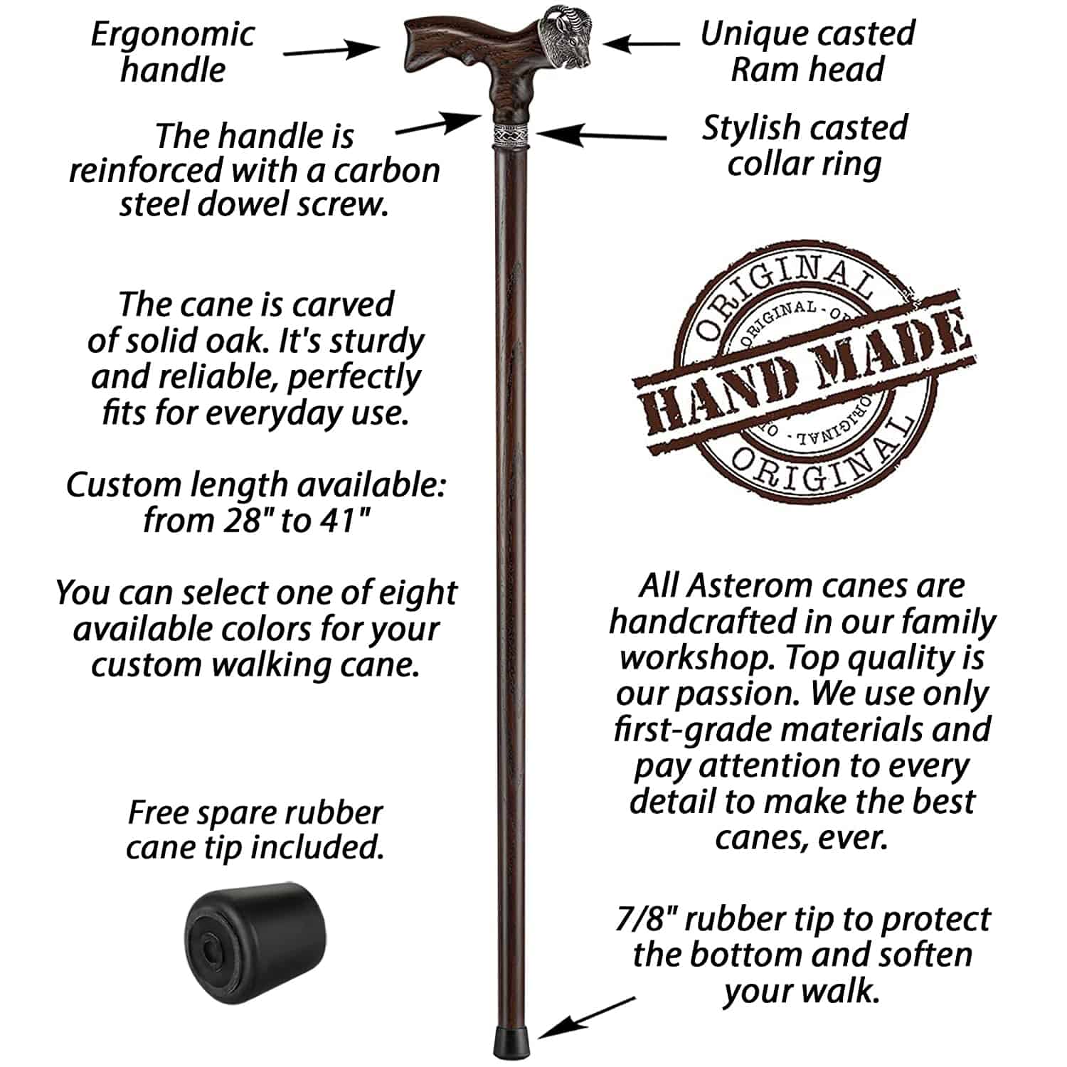 Ram Cane - Custom Length and Color