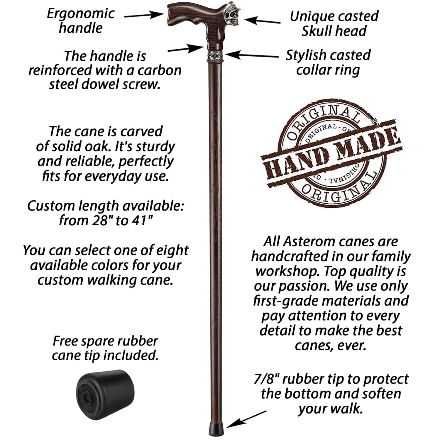 Custom Soldier Skull Cane - Cool Wood Walking Cane