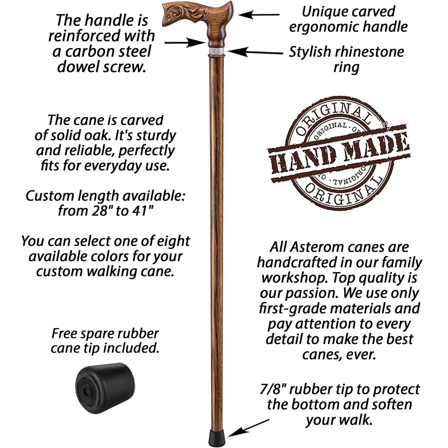 Branchlet Cane for Women- Rhinestone Wooden Cane - Custom Length and Color