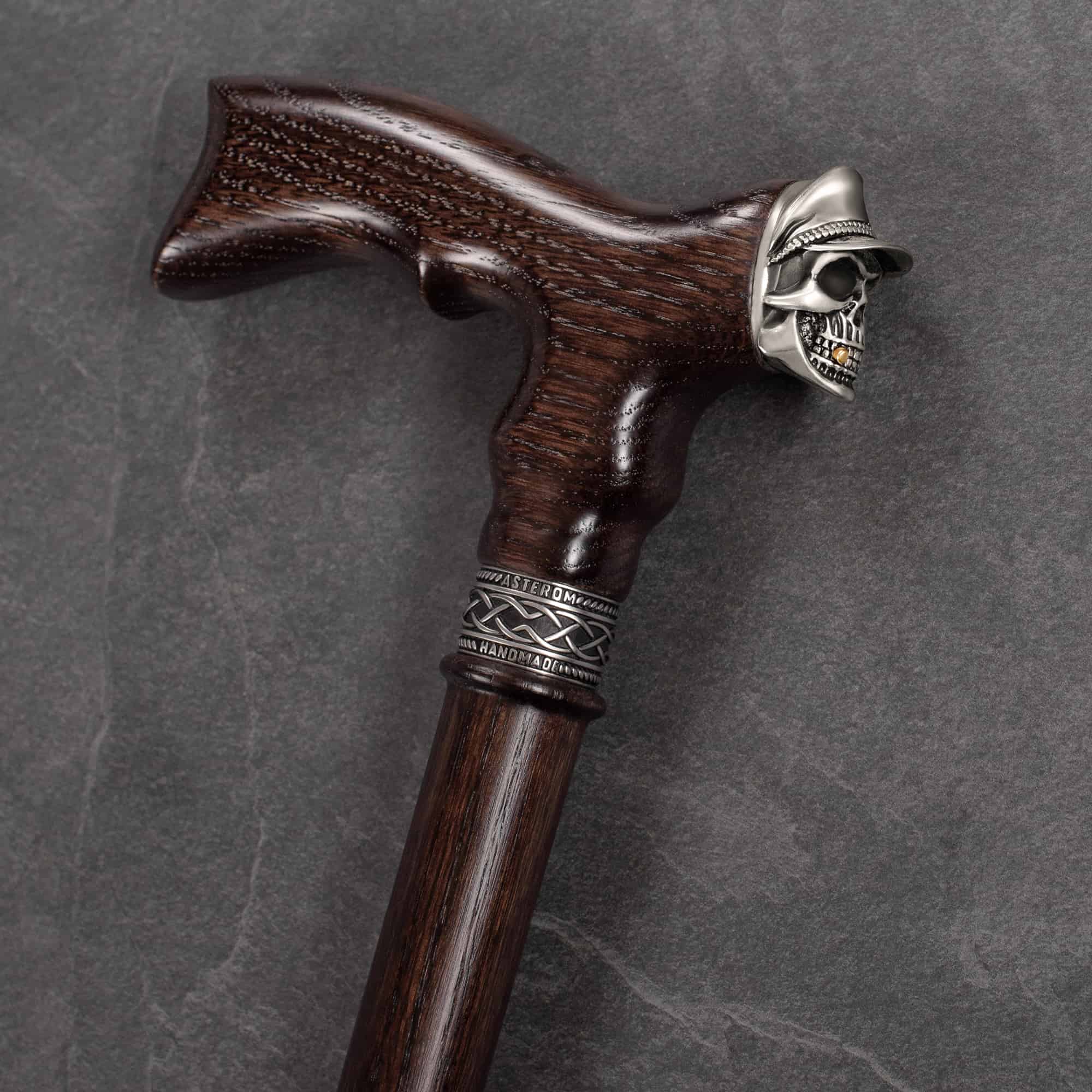 Custom Soldier Skull Cane - Cool Wood Walking Cane