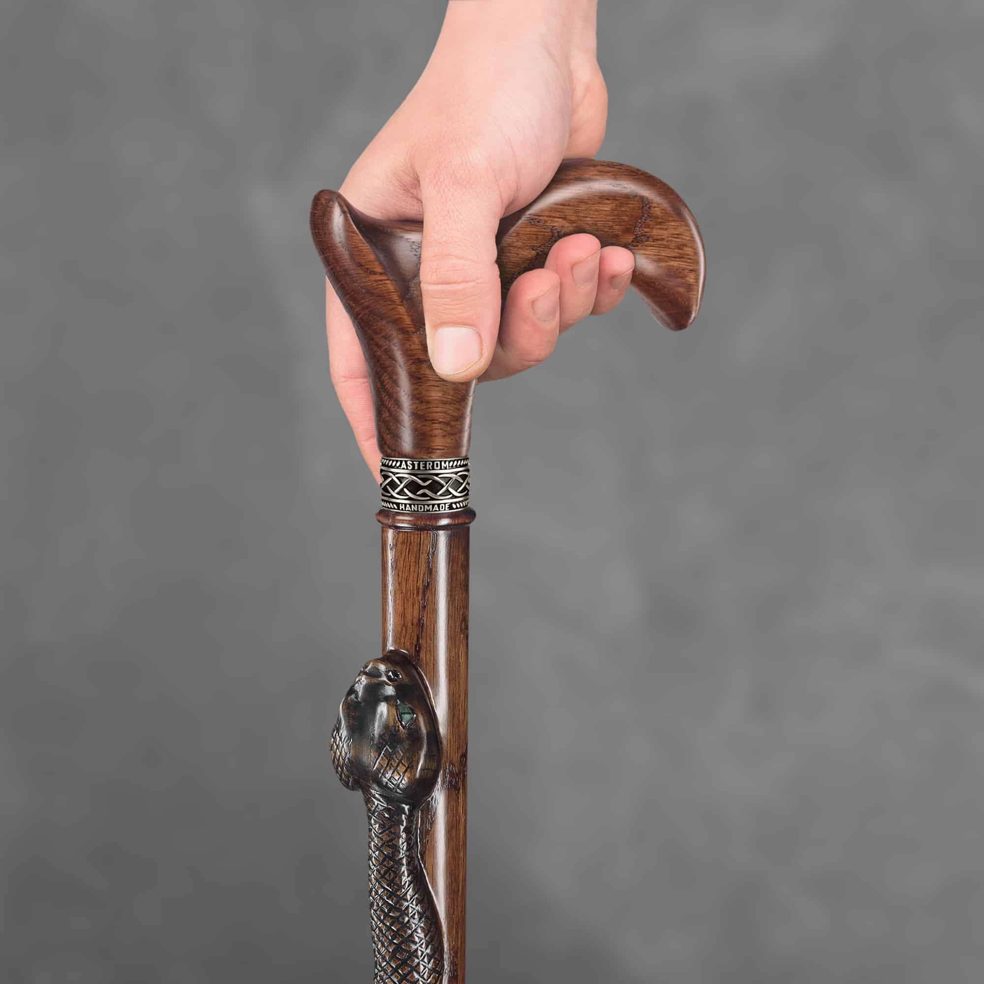 Snake Cane - Black Mamba Design - Custom Length and Color