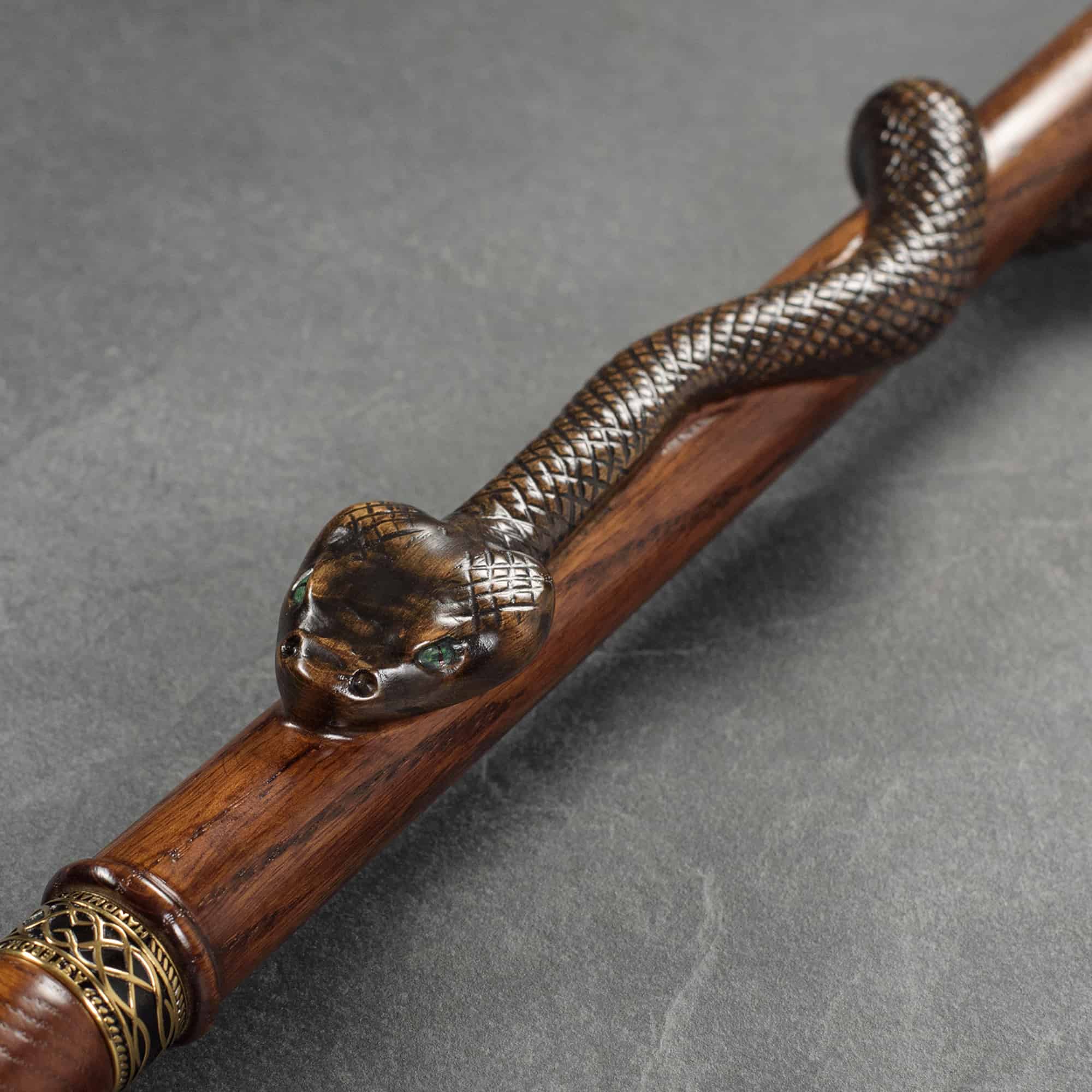 Snake Cane - Black Mamba Design - Custom Length and Color